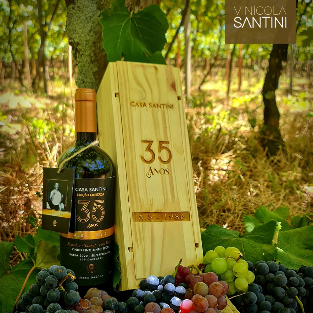 01 caixa promocional vinho fino tinto seco super premium 35 anos 750mls